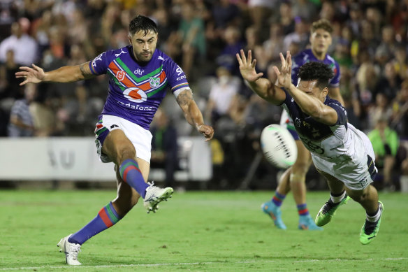 Shaun Johnson sealed the Warriors’ comeback win with a golden point  field goal against the Cowboys.