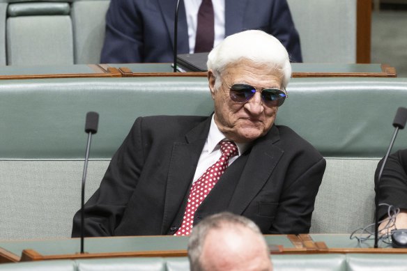 Queensland MP Bob Katter in parliament in 2022.