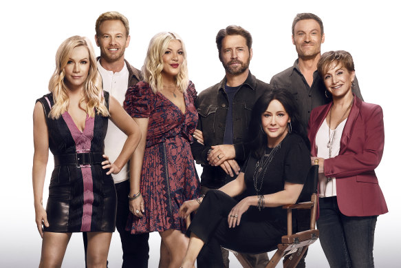 The original cast of 90210 return in a satirical reboot.