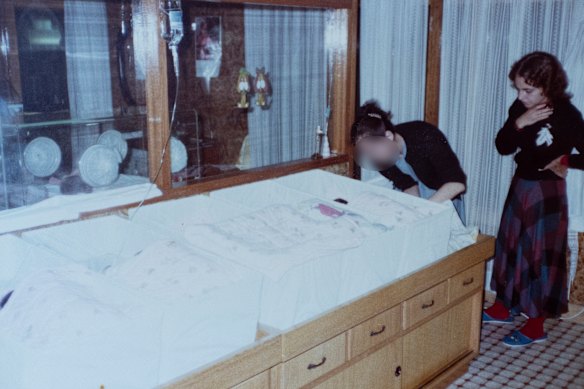 McSkimming, then aged 24, visits the Angel Babies Home in Seoul in 1984. 