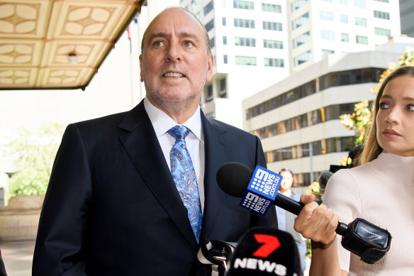 Former Hillsong pastor Brian Houston arrives at Downing Centre Local Court in Sydney on Monday.
