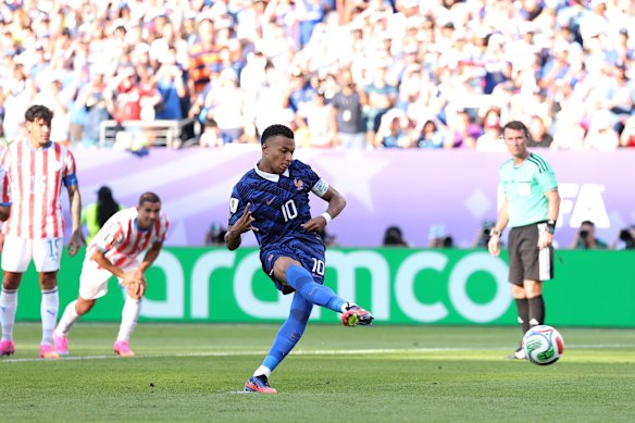 Mbappe converts.