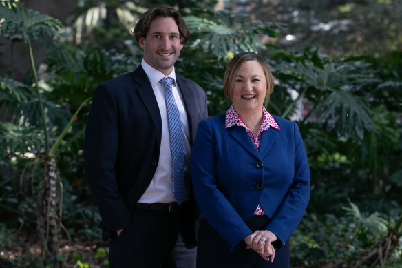 Liberal candidate for Sydney lord mayor Shauna Jarrett and running mate Lyndon Gannon.