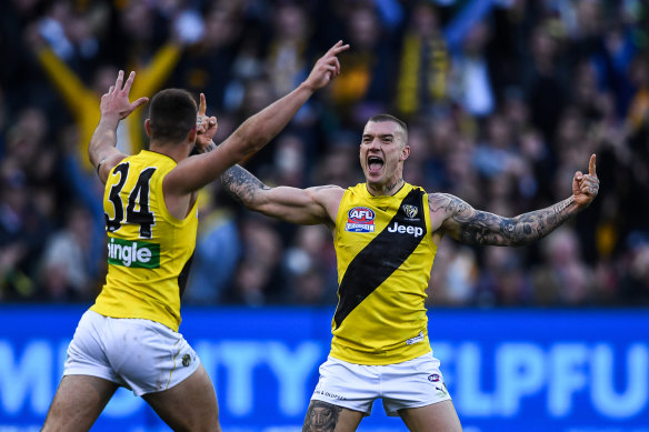 Big-game player: Dustin Martin won the Norm Smith Medal in 2017.