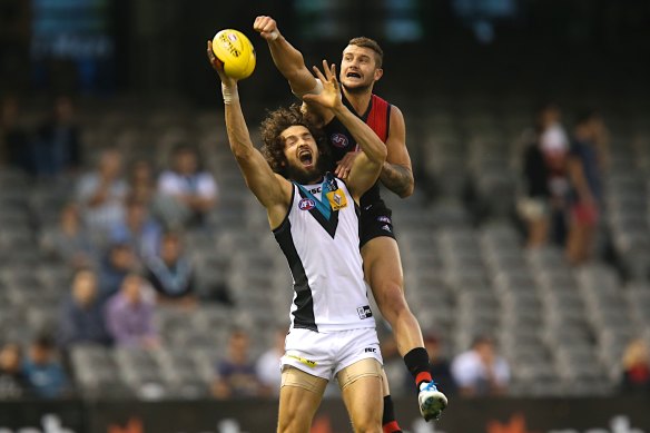 John Butcher in his playing days with Port Adelaide in 2014.
