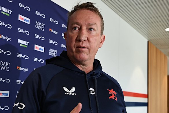 O técnico do Roosters, Trent Robinson, não ficou particularmente impressionado com a última derrota de seu time para Melbourne.