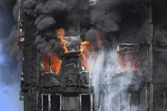 Flammable cladding was blamed for the rapid spread of the fire up the 24-storey Grenfell Tower. 