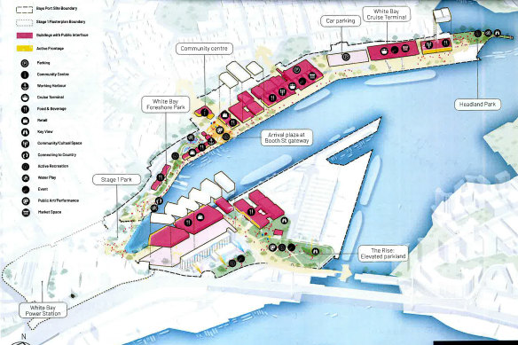 An excerpt of the Port Authority of NSW’s Bays Port Plan, marked “final draft for consultation”, obtained by the Herald.