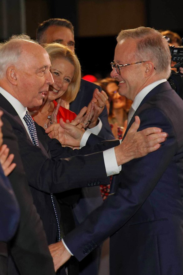 Anthony Albanese and Paul Keating in happier times.