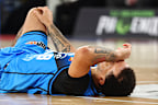 Cole Anthony clutched at his knee after going down in the fourth quarter of his side’s win over the Phoenix.
