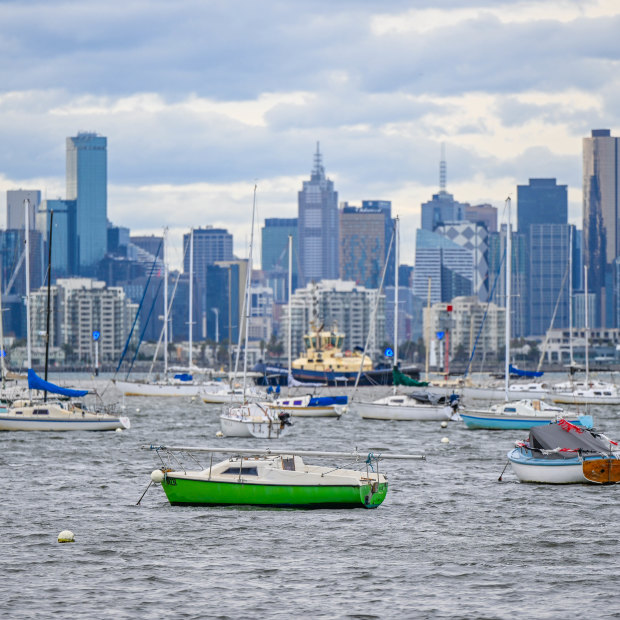 View of the city from Williamstown.