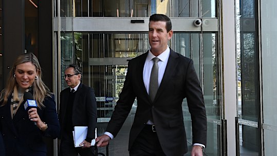 Ben Roberts-Smith leaves the Federal Court in Sydney on Thursday after the last day of evidence in his defamation case.