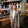 Restaurateur Melanie Zhang of fine diner Ishizuka inside her forthcoming Bourke Street restaurant, Oden