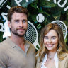 Actor Liam Hemsworth with his girlfriend, Gabriella Brooks, in the Polo Ralph Lauren Suite.