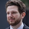 Pianist Jayson Gillham arrives at the Federal Court today.
