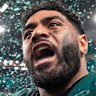 Super Bowl winner Jordan Mailata became lost for words when talking to a Wests Tigers legend.