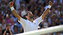 Djokovic advances in four sets.