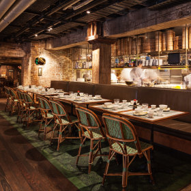 Inside the upscale Cantonese restaurant.