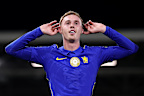 Cole Palmer of Chelsea celebrates scoring his team’s third goal.