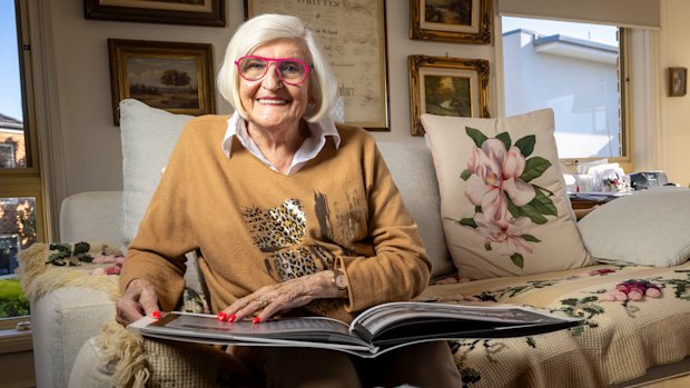 Get on with it: At 95, Liz Hicklin has a growing career as a “sit-down stand-up comedian”.