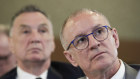 Jay Weatherill (front) is off to live in Western Australia in his new job.