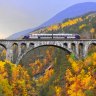 Acrtic Circle Express Train crosses Lylling Bridge 