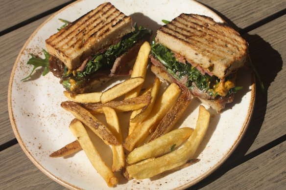 The steak sandwich.