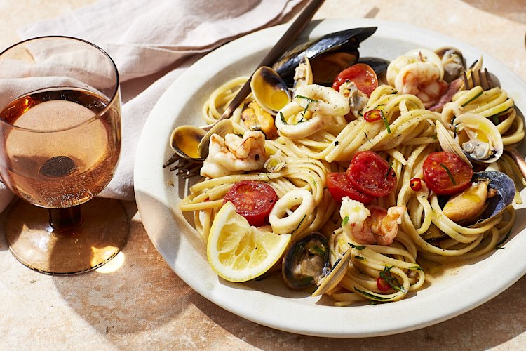 You can use marinara mix, adding extra prawns or shellfish to make it feel more luxe.