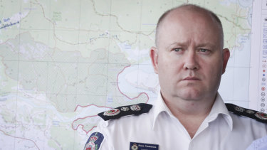 RFS commissioner Shane Fitzsimmons, pictured in March 2018 during bushfires at Tathra on the NSW south coast.