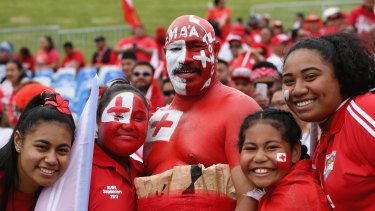 Fanatical: Tonga's 'Red Army' are crying out for the chance to see more of their heroes.