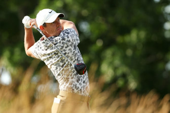 Rory McIlroy shares the clubhouse lead at the US Open after a three-under 67 in his opening round.