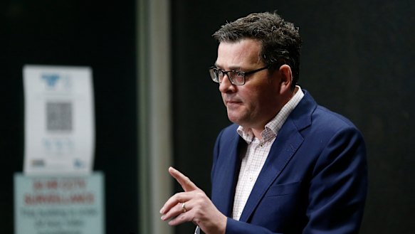 Premier Daniel Andrews announces the new five-day lockdown.