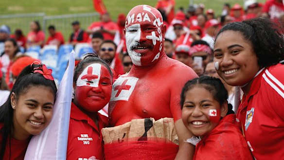 Fanatical: Tonga's 'Red Army' are crying out for the chance to see more of their heroes.