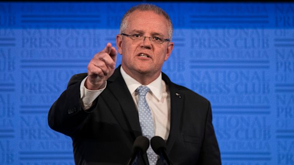 Prime Minister Scott Morrison at the National Press Club: "Don't let anyone tell you that this election is run and done."