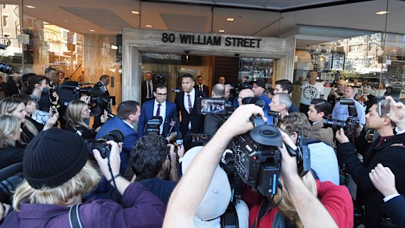 Israel Folau after the June 28 conciliation hearing at the Fair Work Commission in Sydney.