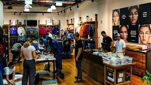 Patagonia's Sydney flagship store prior to the school strike for climate.