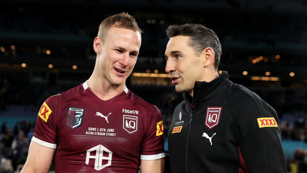 Maroons captain Daly Cherry-Evans and Queensland head coach Billy Slater. 