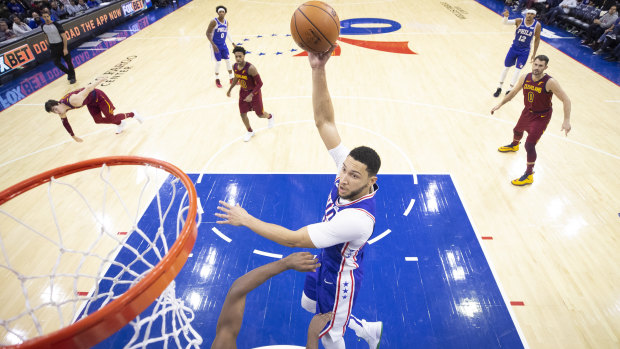 Ben Simmons rose to the occasion for the 76ers against the Cavs at the Wells Fargo Centre in Philadelphia.