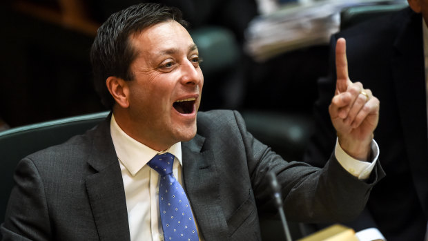 An excited Matthew Guy on Tuesday.