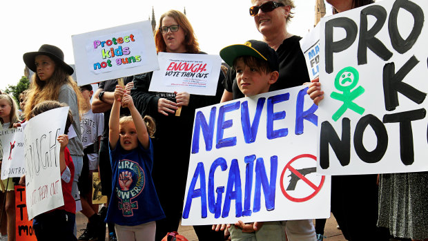 March for Our Lives protesters in Sydney.