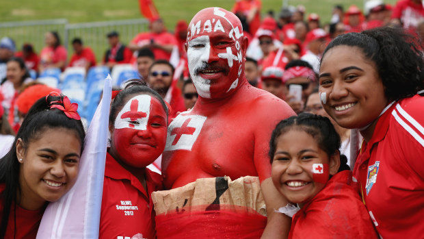 Fanatical: Tonga's 'Red Army' are crying out for the chance to see more of their heroes.