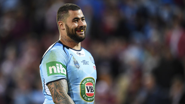 Big game: Andrew Fifita was sensational in game one of the 2017 State of Origin series.