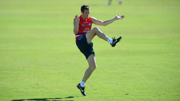 Bob Murphy kicks at training in 2012.