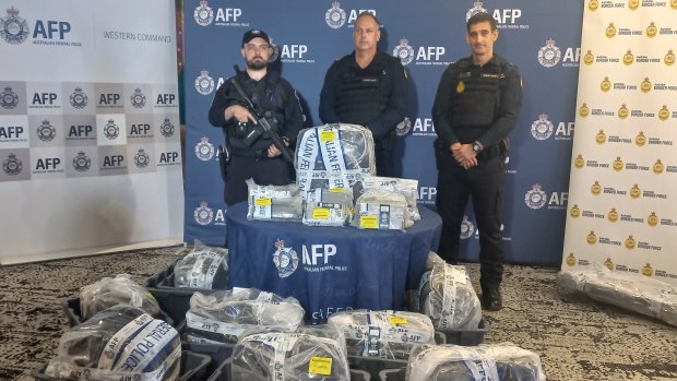 Australian Federal Police and Border Force with 365 kilograms of cocaine seized in March 2023 off the coast of WA.