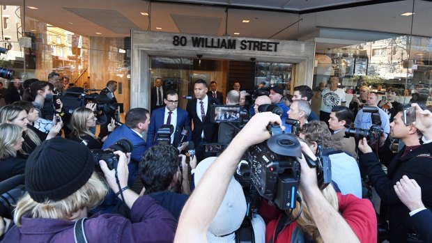 Israel Folau after the June 28 conciliation hearing at the Fair Work Commission in Sydney.