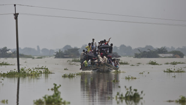 Flooding in the northeastern Indian state of Assam this month. 