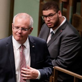 Prime Minister Scott Morrison and Greens Senator Jordon Steele-John.