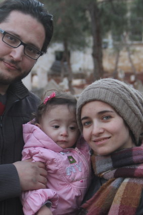 Waad al-Kateab, with her husband Hamza, and daughter Sama.