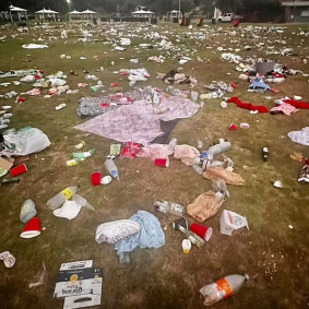 Christmas litter left at Bronte Beach