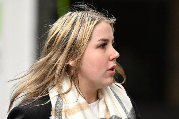 Alisha Fagan arrives at the County Court of Victoria in Melbourne in May.
